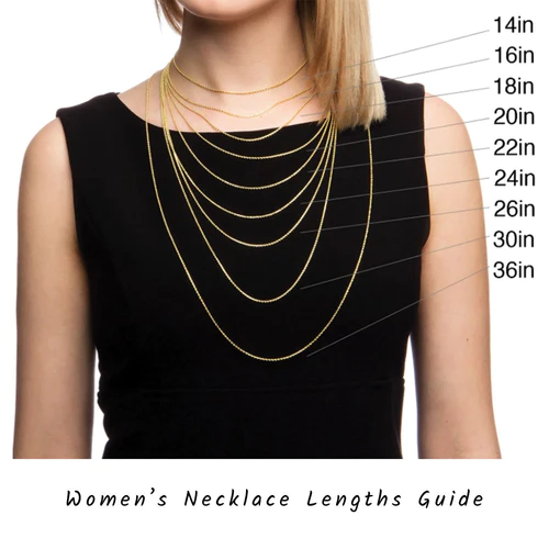 Guide des longueurs de collier pour femme